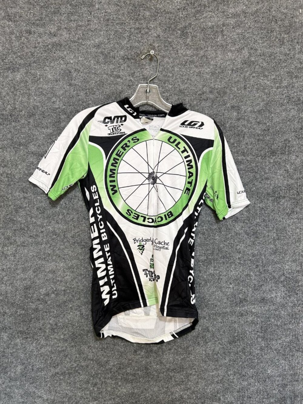 Louis Garneau Cycling Jersey Mens XS Multi 1/4 Zip Short Sleeve Pockets Bike